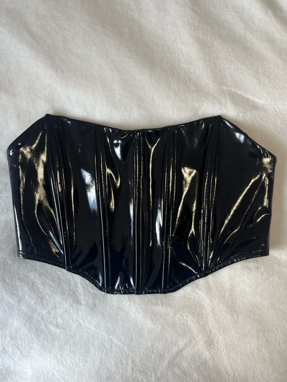 Garage Black Vinyl Strapless Corset